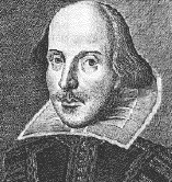 Shakespeare: portrait by Martin Droeshout in 1623 Folio